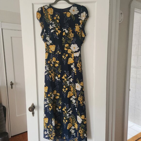 Commense Floral Midi Dress - Navy and Yellow - Picture 3 of 9